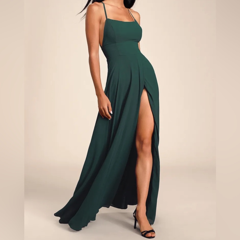 Green Backless Maxi Dress